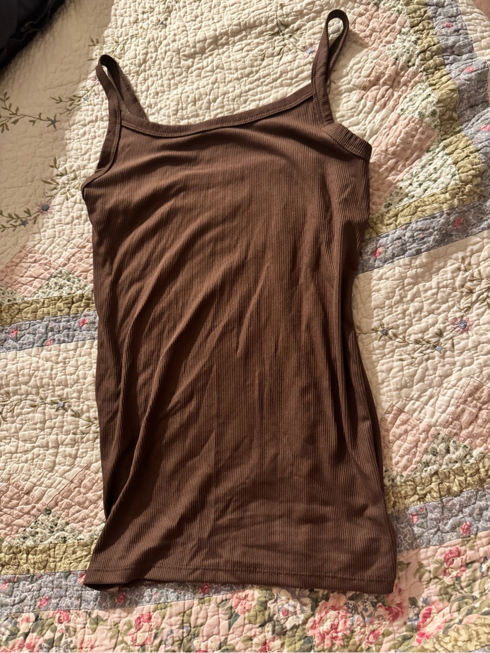 No Boundaries Brown Ribbed Camisole Tank